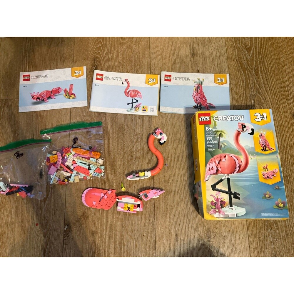 LEGO CREATOR: Wild Animals: Pink Flamingo (31170) incomplete damaged box